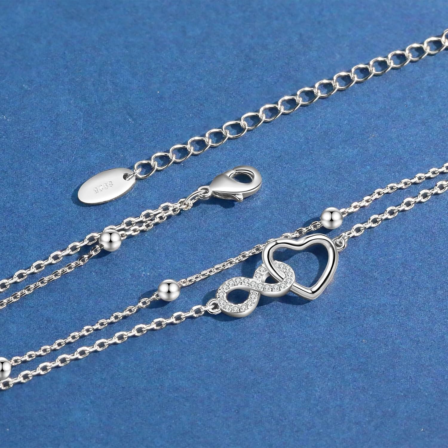 Thumbnail 3 de Jbniuay Infinity Herz Fußkettchen 925 23+5 cm