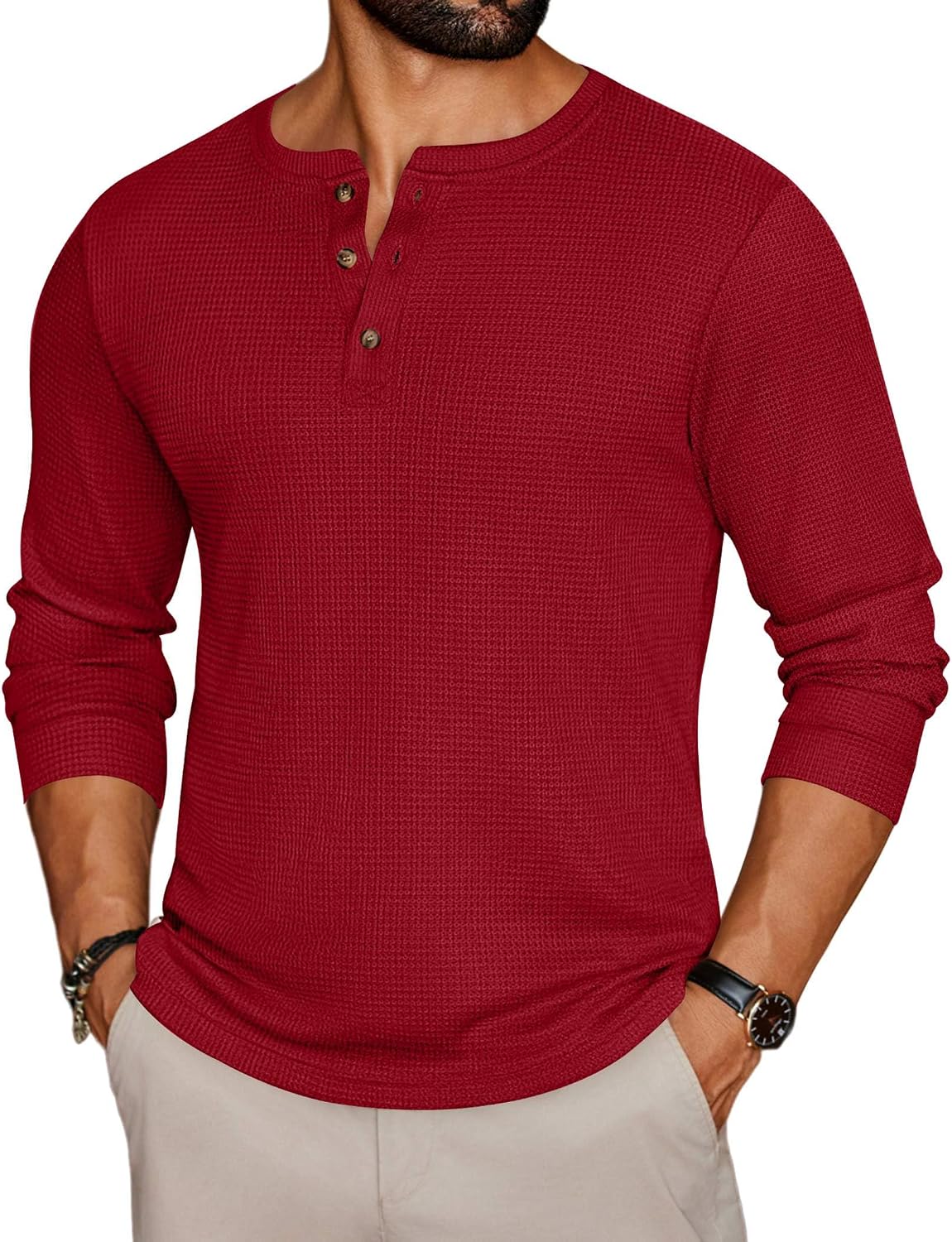 Thumbnail 6 de Ekouaer Men's Henley Shirt, Polyester