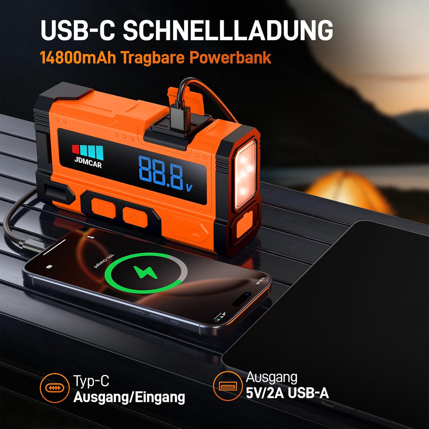 Detalle 2 de JDMCAR Starthilfe Powerbank 6000A für Pkw