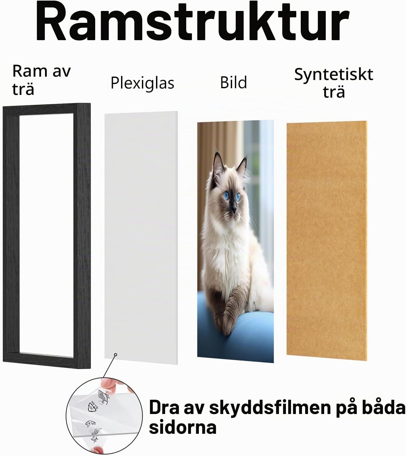 Detalle de RUN HELIX 2-pack bildramar 40 x 60 cm, vita med plexiglas