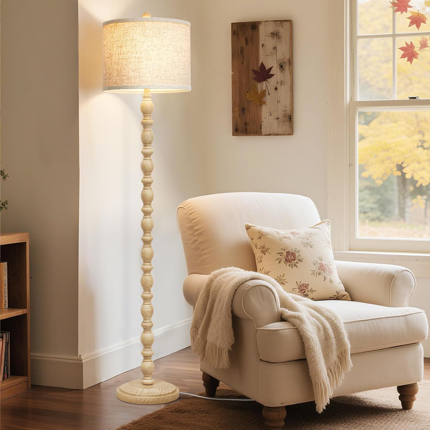 Thumbnail 5 de Luvkczc F00218 Rustic Floor Lamp, 3 Colour Temperatures, Linen Shade