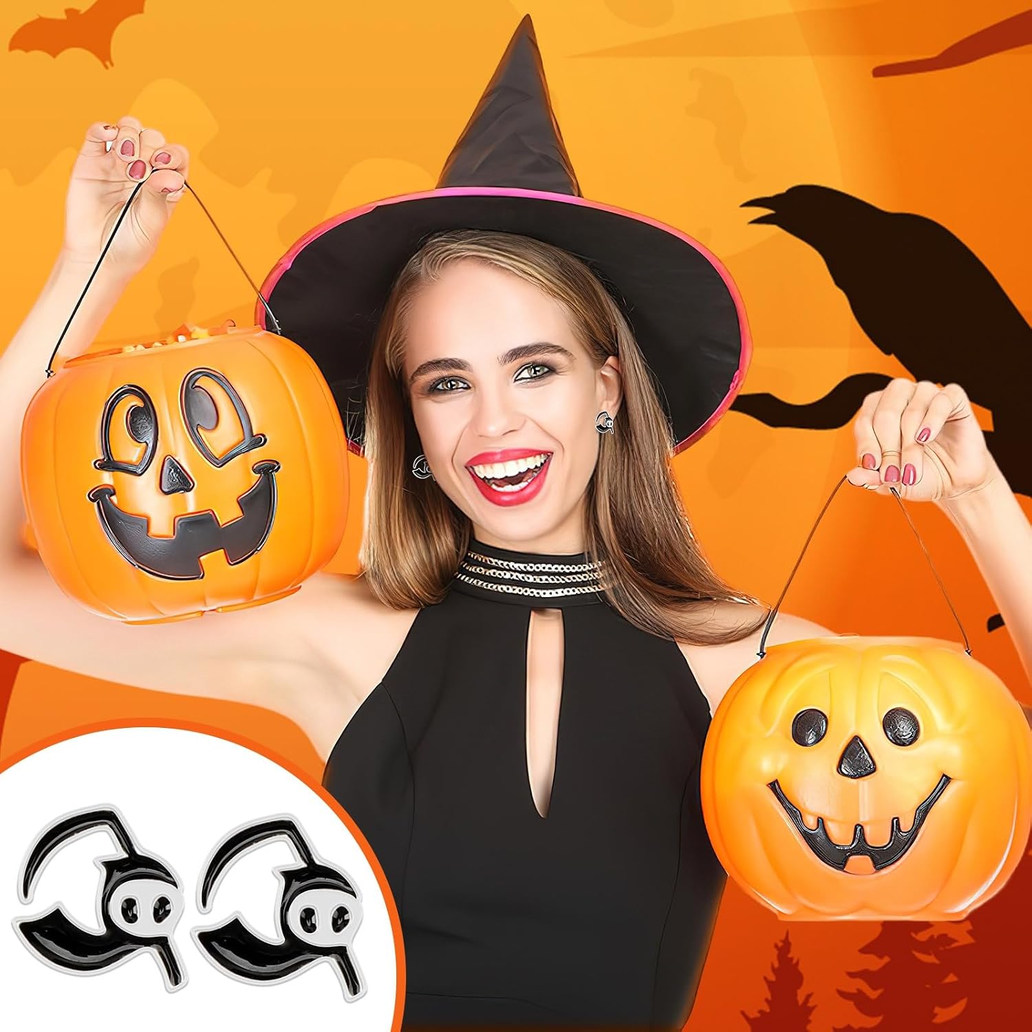 Detalle 1 de AUGSUN Halloween Stud Earrings, 9 Pairs