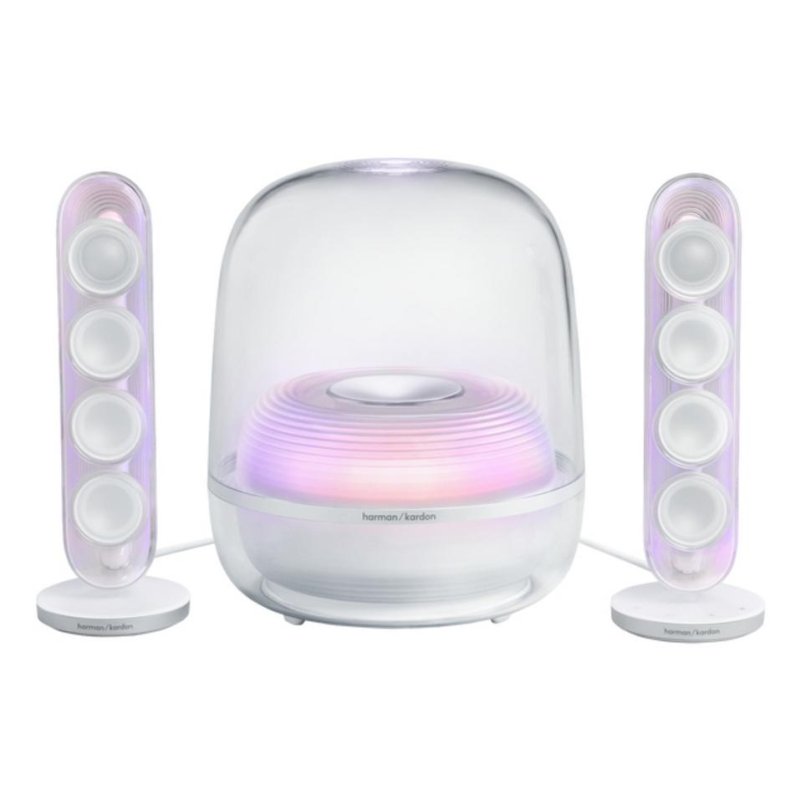 Detalle de Altavoces Harman Kardon 2.1 Inalámbricos de 190 W con Bluetooth y luces LED