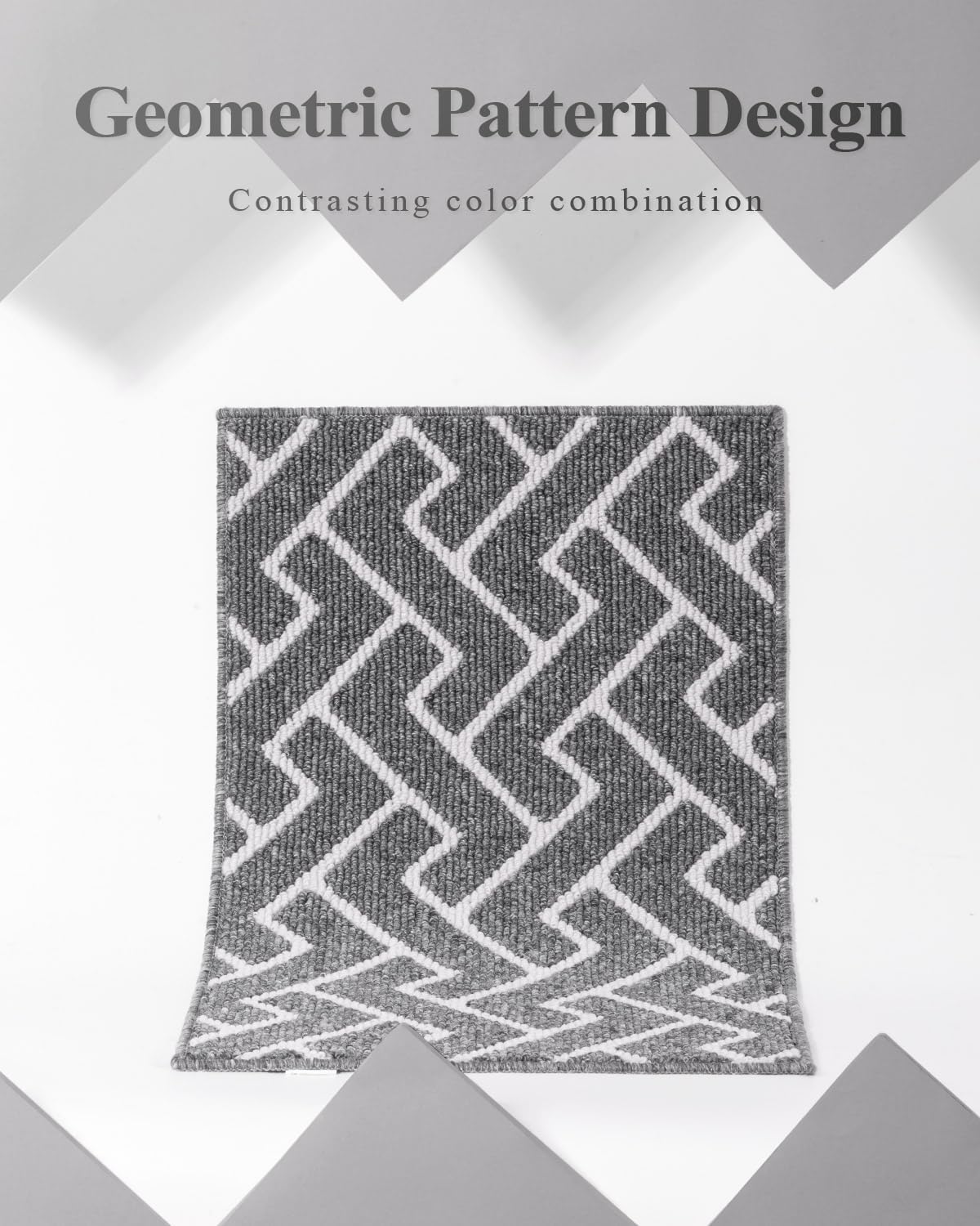 Detalle de Biscpro 50 x 80 cm Indoor Doormat, Washable Grey Polypropylene