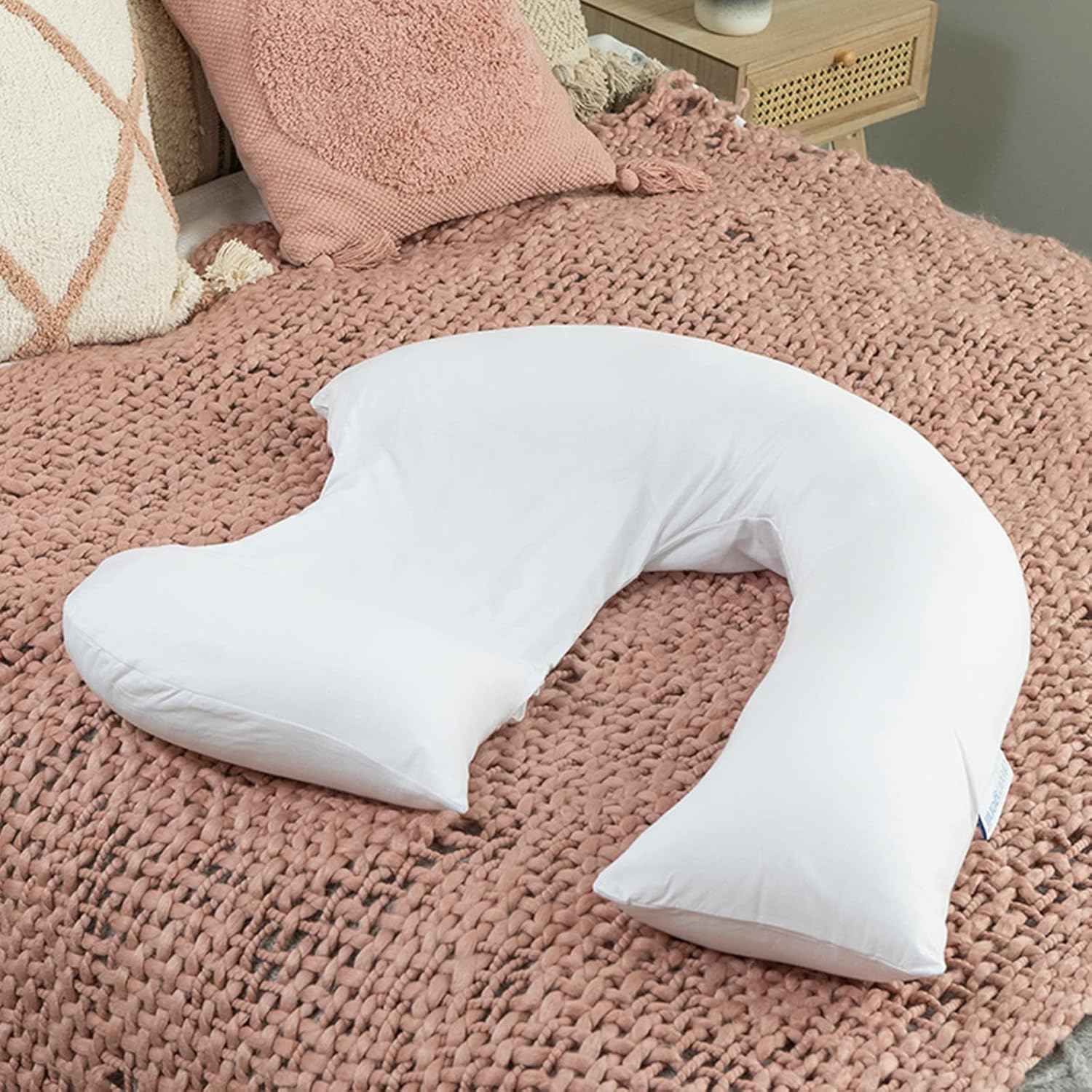 Detalle de Dreamgenii Pregnancy Support and Feeding Pillow Spare Cover - White Cotton Jersey
