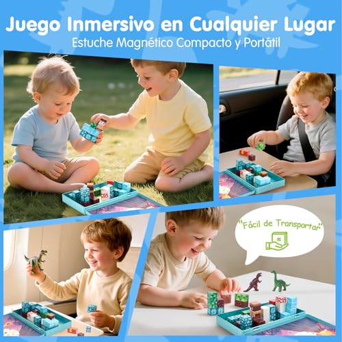 Detalle de hahaland Construcciones Magnéticas de Viaje: 52 Piezas Magnéticas para Niños de 3 a 6 años