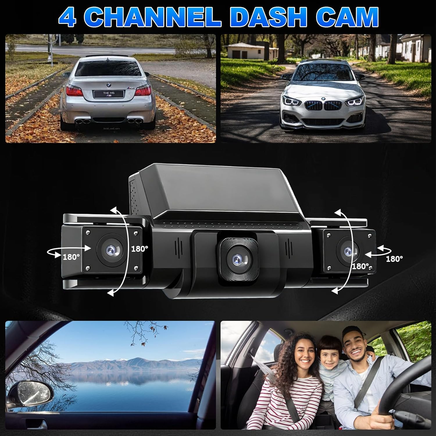 Thumbnail 3 de 4 Channel Dash Cam 360 View with 5G WiFi, GPS & 24H Parking — All-Round Vehicle Protection