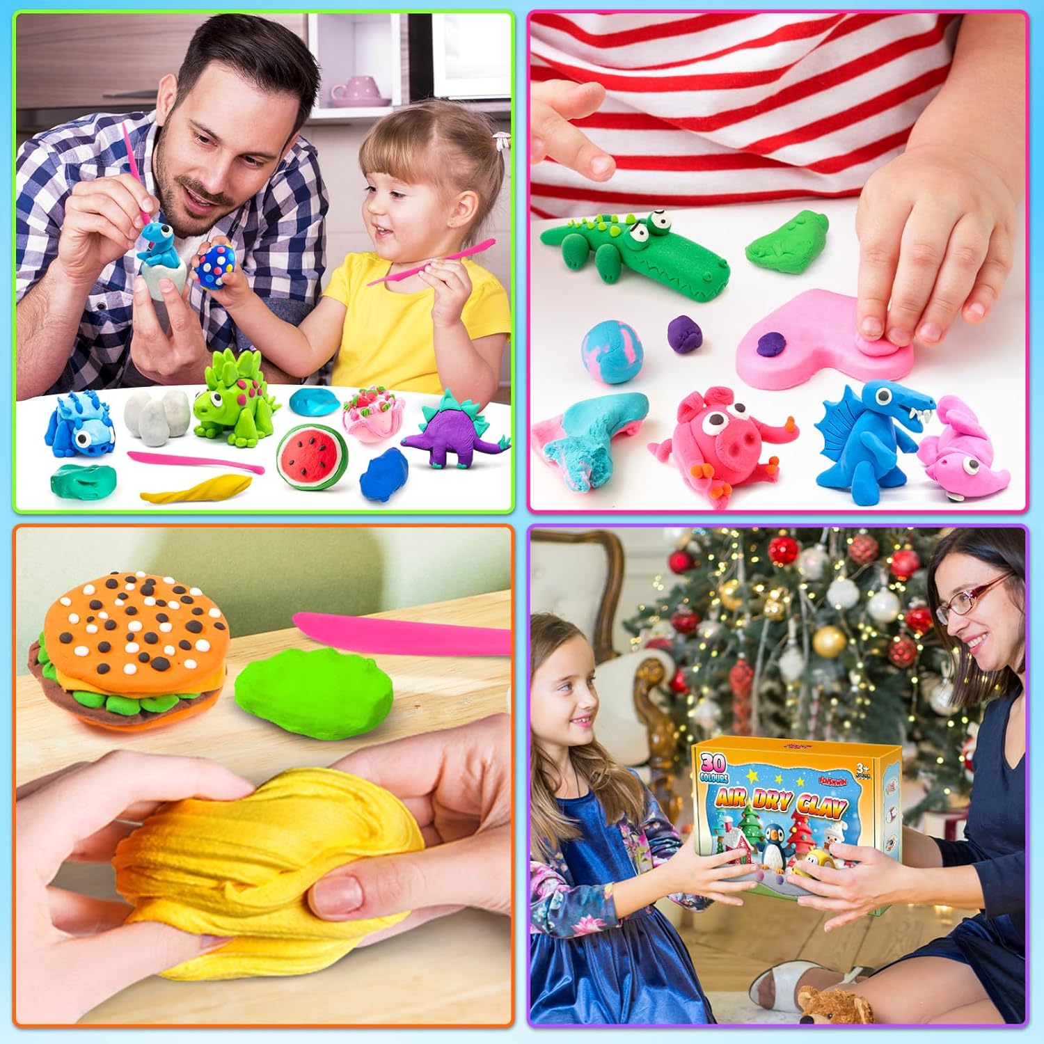 Thumbnail 5 de Lufttrocknende Modelliermasse in 40 Farben (Air Dry Clay) – Set für Kinder