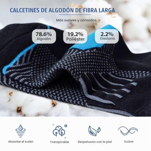 Thumbnail 5 de Niofind Calcetines Tobilleros de Algodón para Hombre y Mujer, 6 pares 43-46