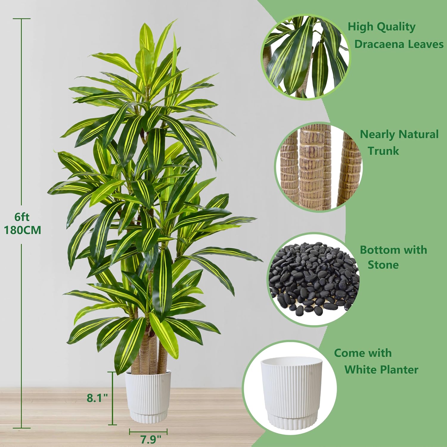 Thumbnail 1 de Warmplants Artificial Dracaena Tree 6ft faux plant