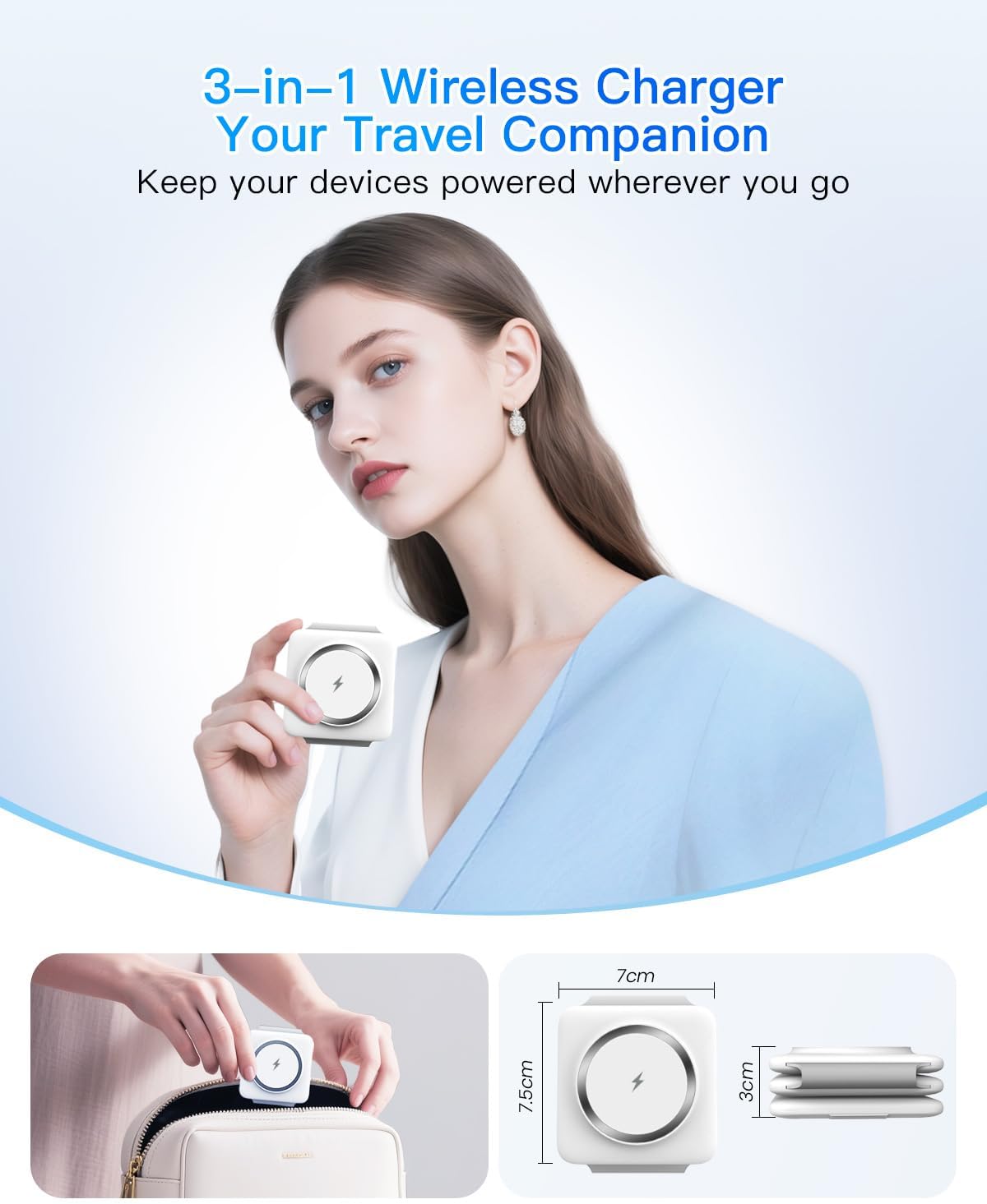 Thumbnail 1 de Apple 3-in-1 Magnetic Wireless Charger Dock for iPhone