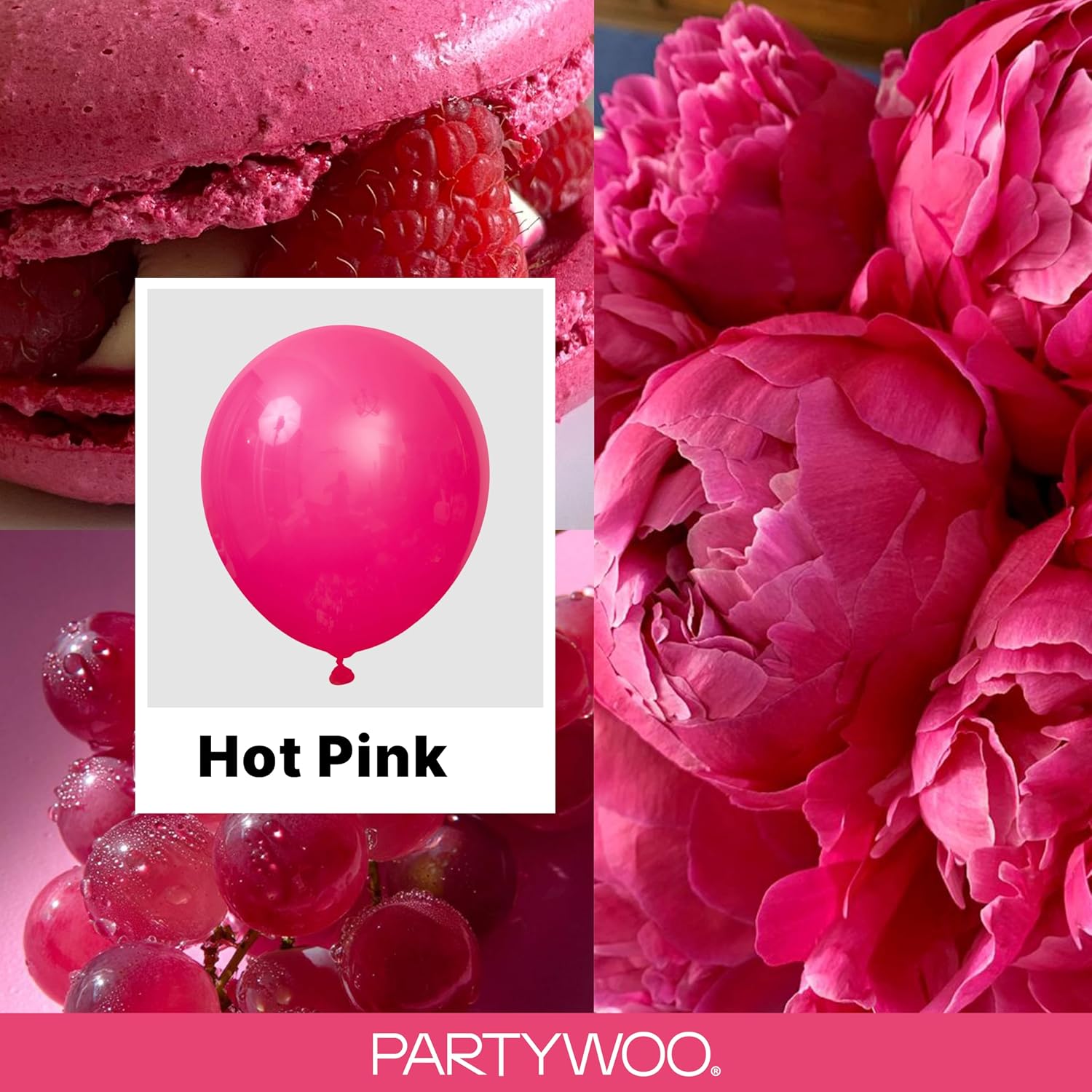 Detalle 2 de PartyWoo Hot Pink Balloons 140 pcs 18-5 in garland kit ๐