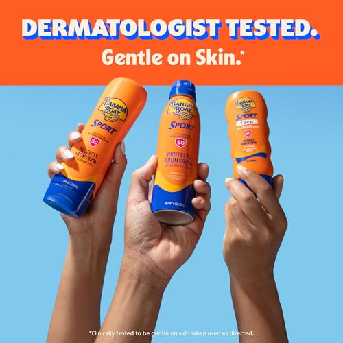 Detalle de Banana Boat Sport SPF 50 Sunscreen Spray (6 oz, 2 Pack) — Broad-Spectrum, Sweat & Water Resistant