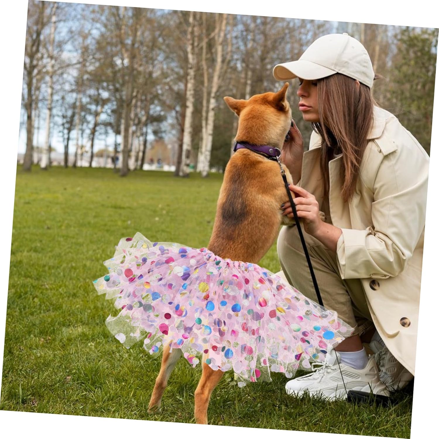 Thumbnail 3 de SUPVOX Hunde Tutu-Kleid mit Spitze & Mesh, verstellbar – atmungsaktiv für kleine und mittelgroße Hunde