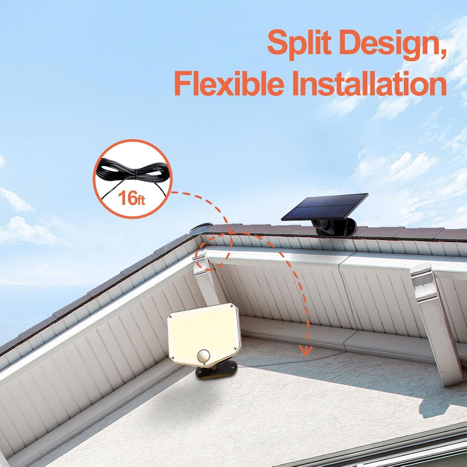 Thumbnail 1 de JumJam 2-Pack Solar Flood Lights Outdoor with PIR Motion Sensor, 153 LEDs and 3 Lighting Modes