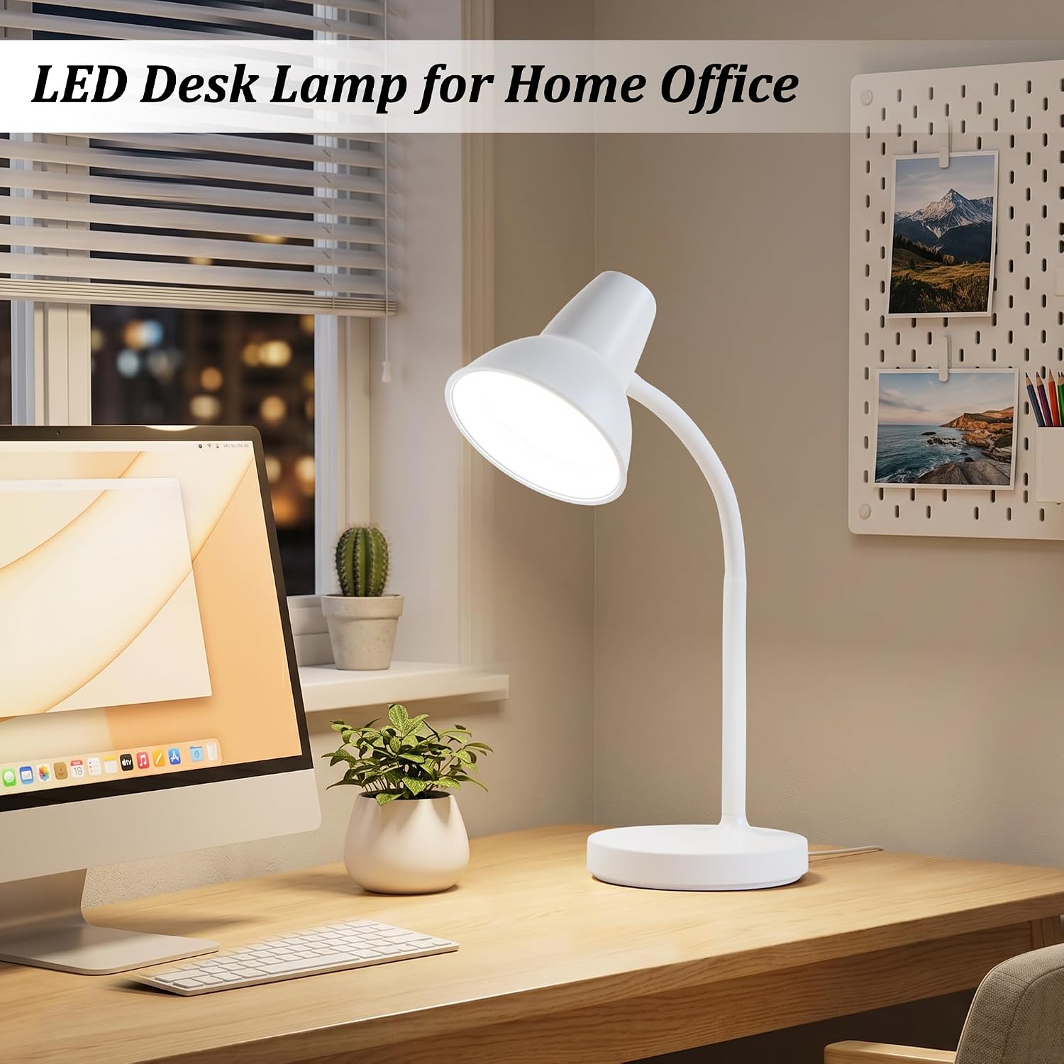 Detalle de GyroVu G-1DL-0468 LED Desk Lamp, 4.5W, Flexible Gooseneck, White