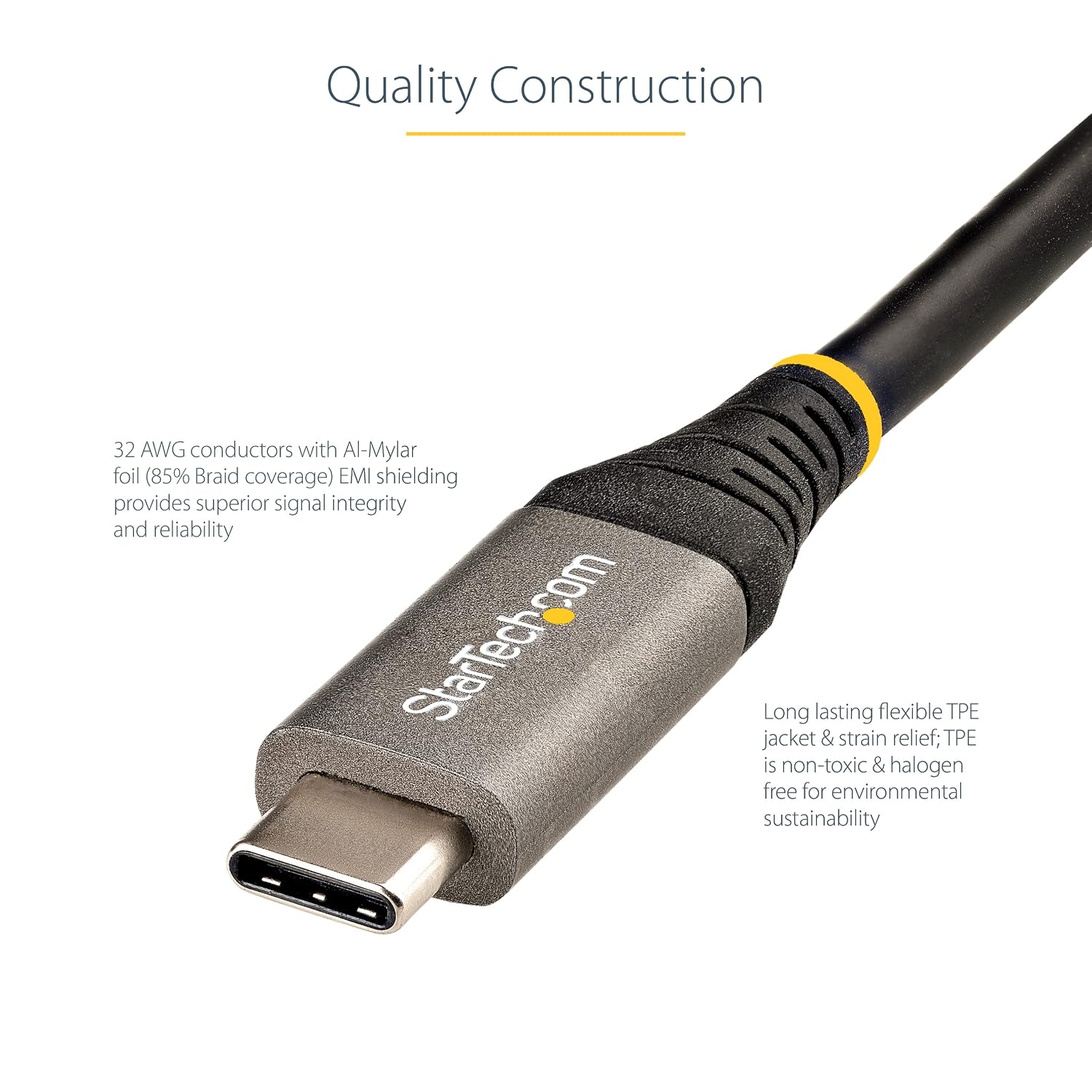 Detalle de StarTech.com Cavo USB-C da 2m: USB-C a USB-C 5Gbps, Power Delivery 100W, DP Alt Mode