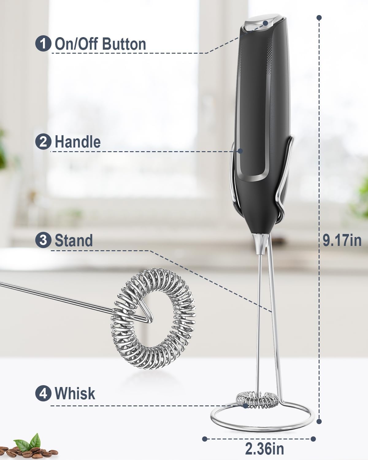 Thumbnail 5 de Milk Frother Handheld with Stand