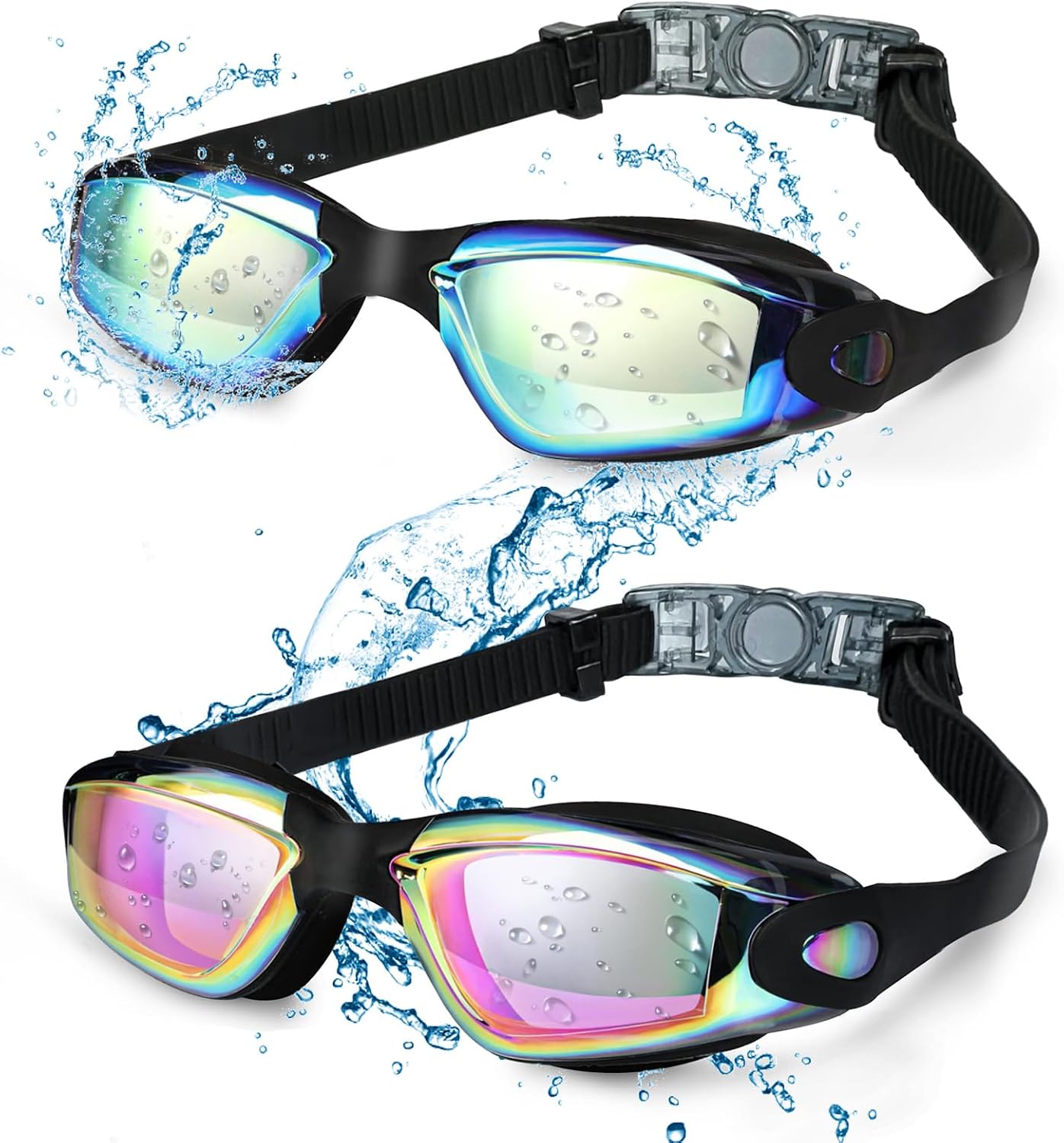 Detalle 2 de Houbobo Swimming Goggles 2 Pack – Anti-Fog, Leak-Proof Goggles for Adults and Teens