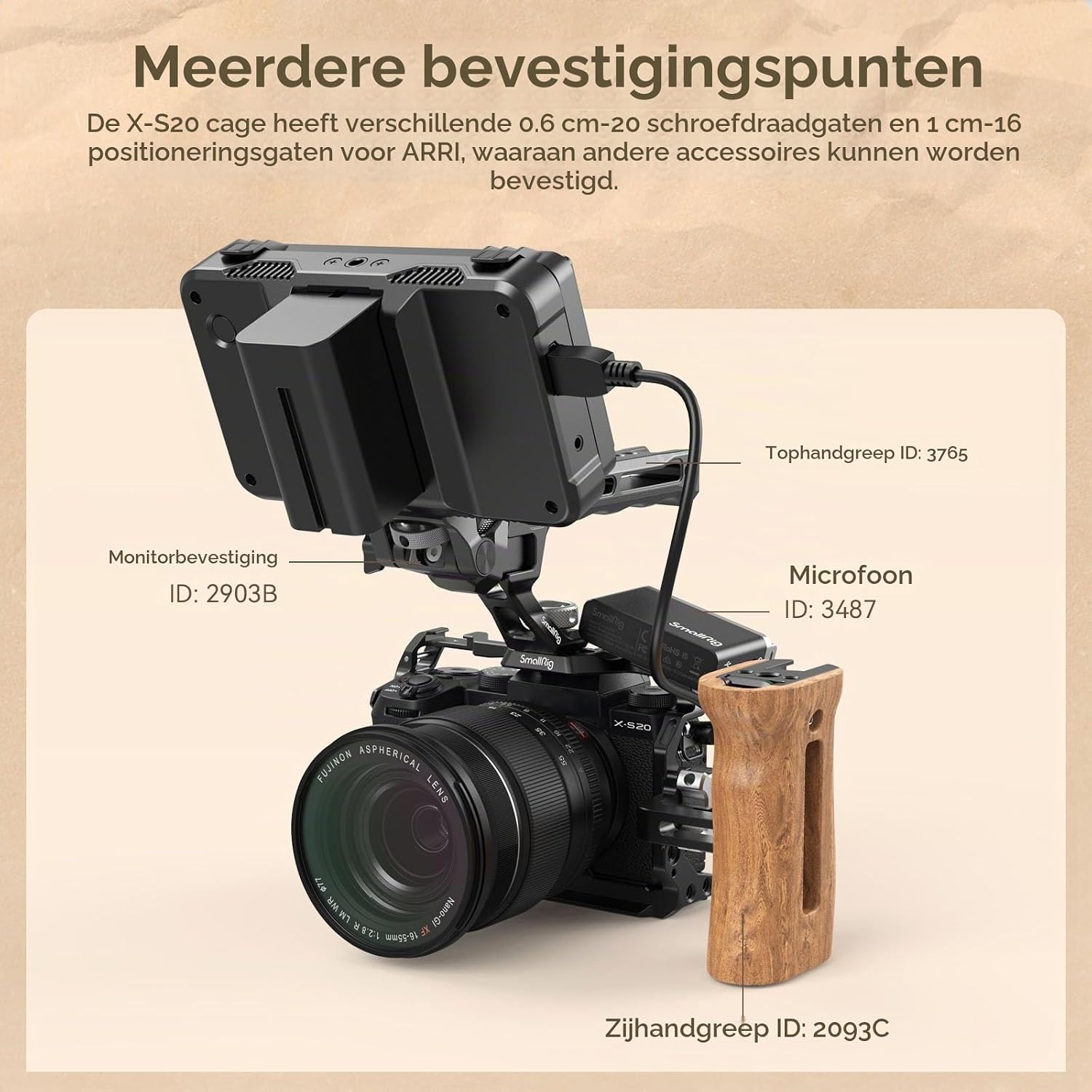 Thumbnail 6 de SMALLRIG 4230 camerakooi voor FUJIFILM X-S20 met Arca-Swiss-plaat