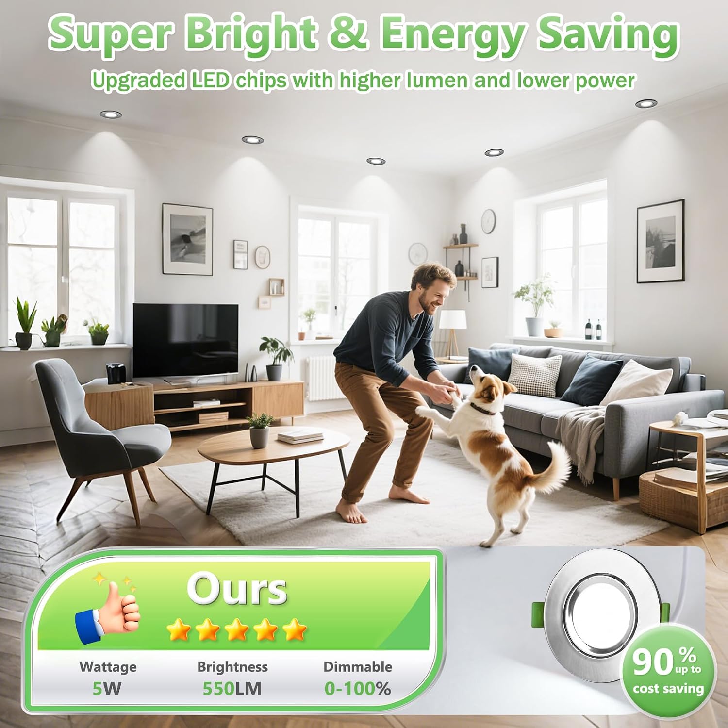 Detalle de YindaLux LED Einbaustrahler 5 W für GU10