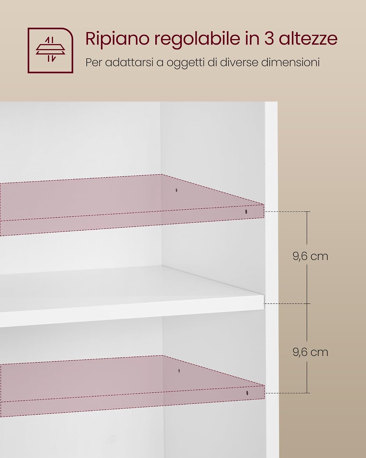 Thumbnail 4 de VASAGLE CUSTOS Collezione - Set di 2 comodini con scomparti aperti e ripiano regolabile LET866WB01