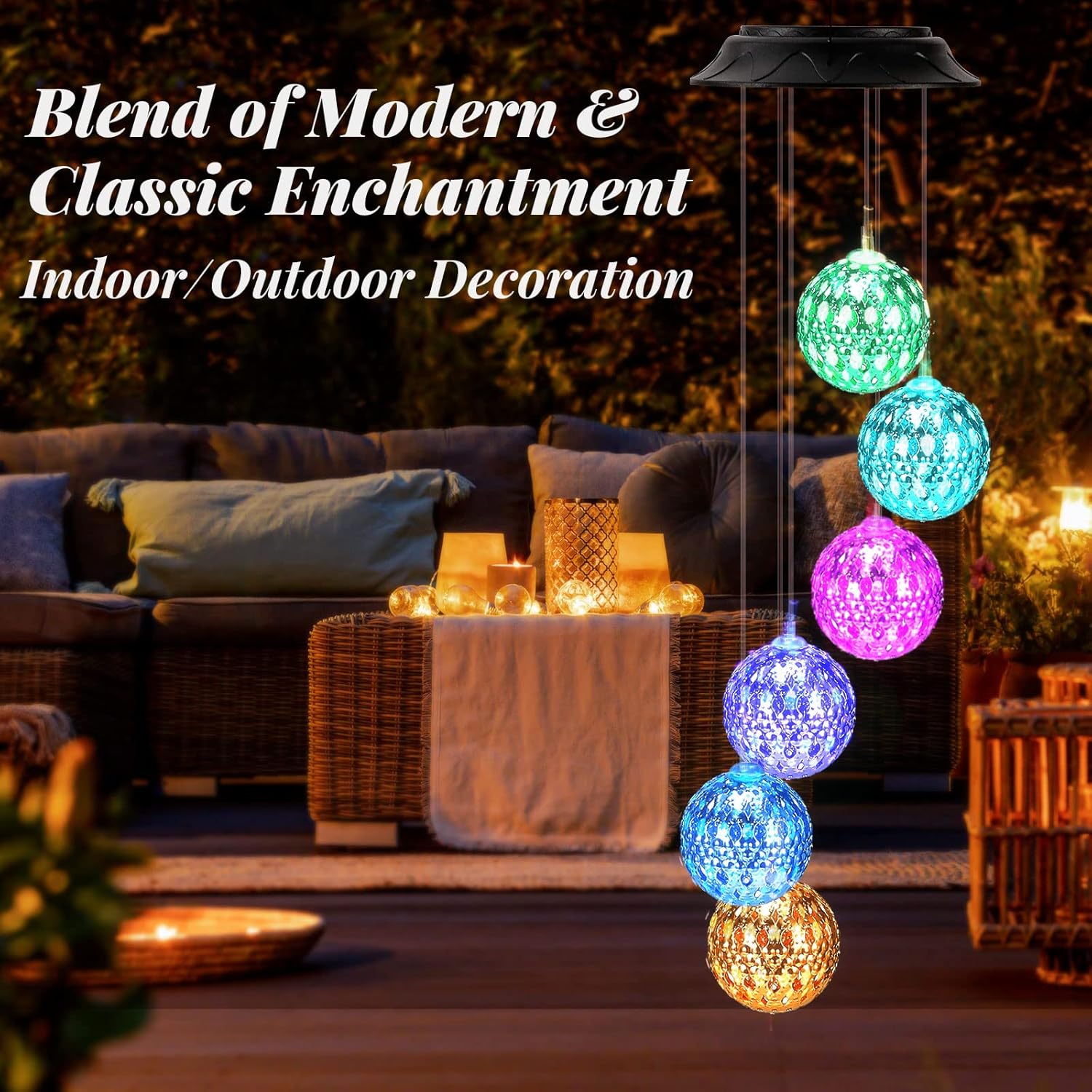 Thumbnail 4 de Solar Wind Chimes for Outside: Gold Ball Garden Decor for Mom, Grandma, and Gardening Lovers