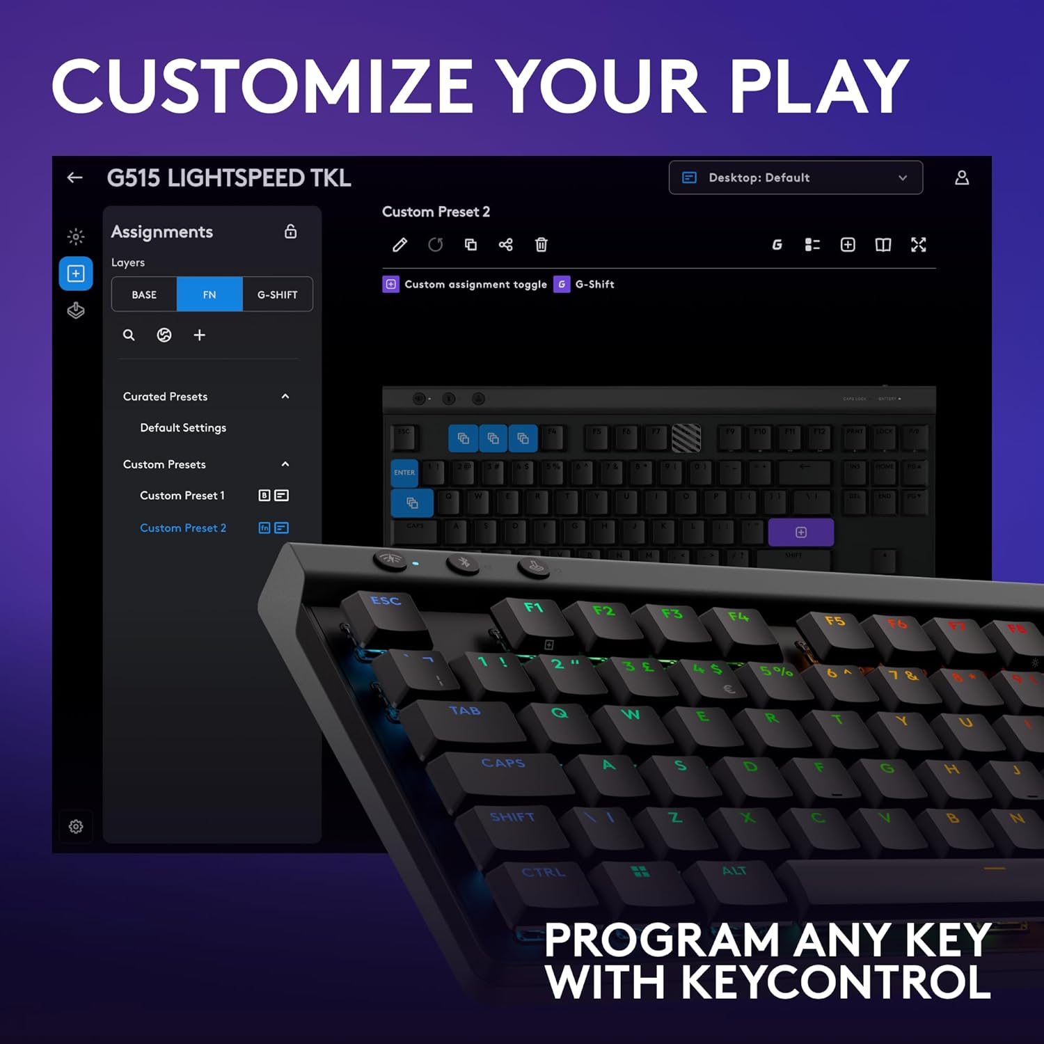Thumbnail 6 de Logitech G G515 Lightspeed TKL Low Profile Wireless Gaming Keyboard