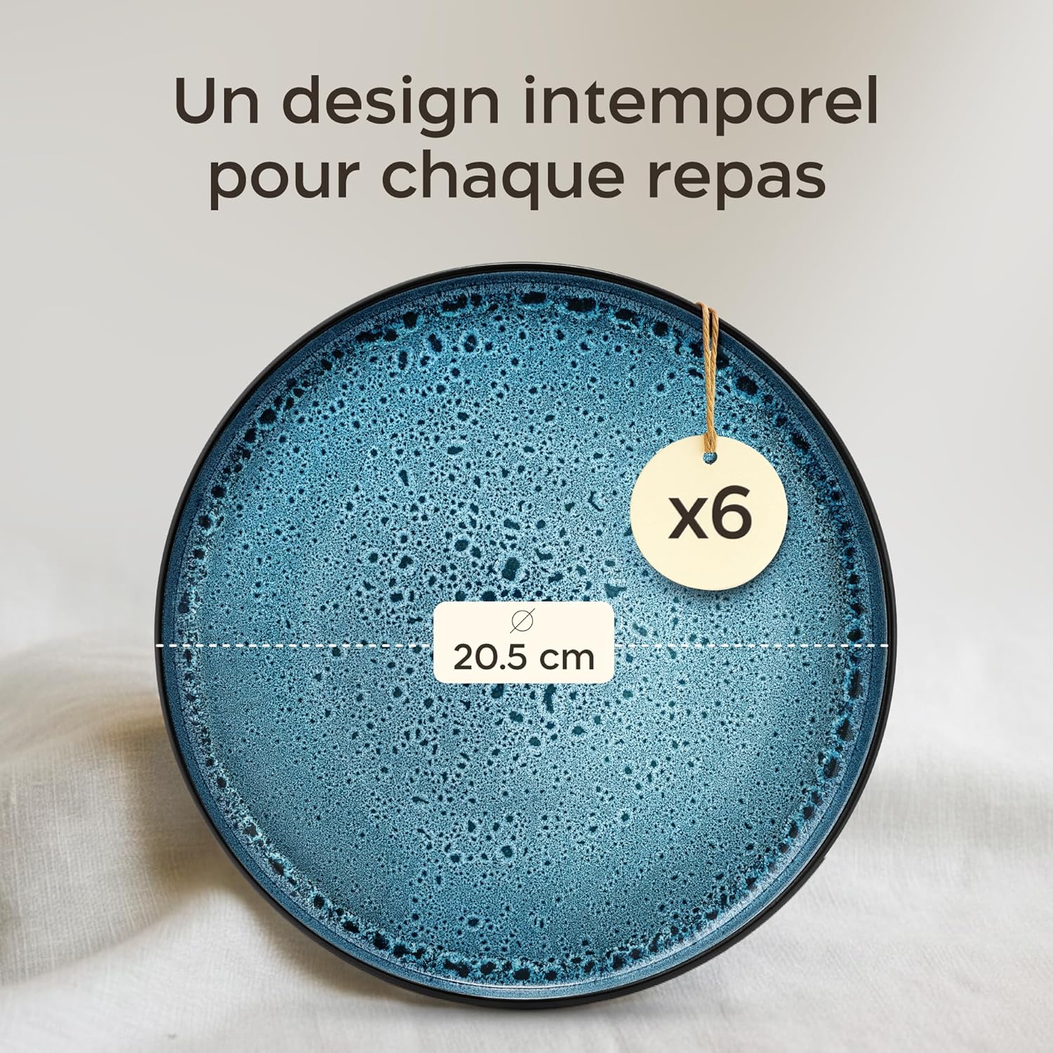 Detalle 2 de Twinzee 6 Assiette Dessert Azur ⚓