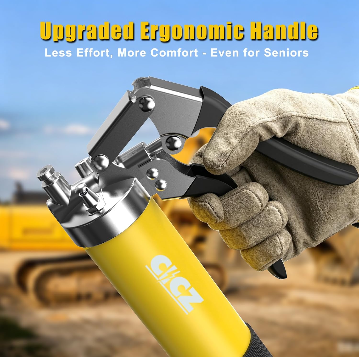 Detalle de CICZ Professional 8000 PSI Grease Gun Kit, 14 oz Pistol Grip
