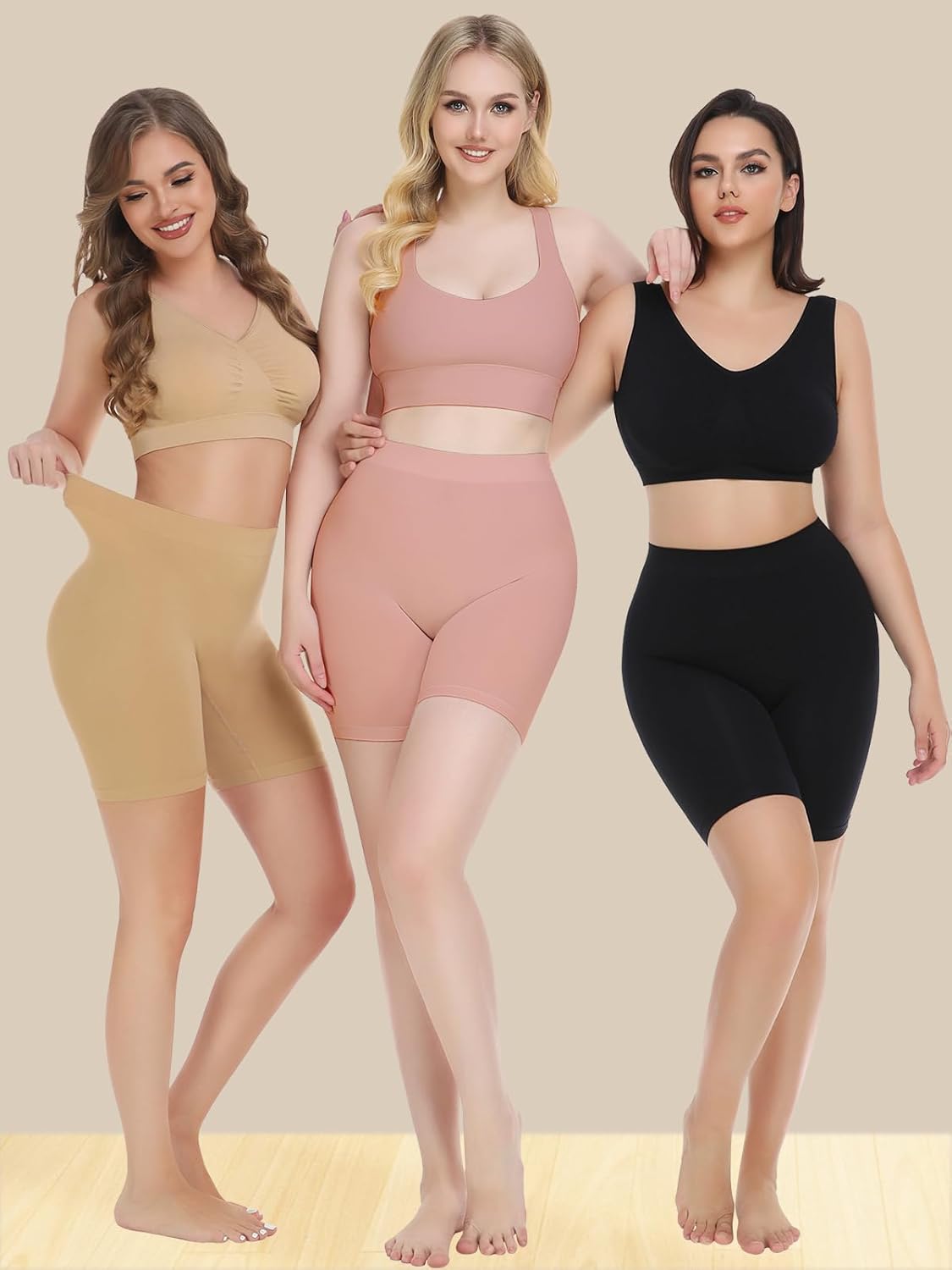 Thumbnail 1 de Reamphy 3-Pack Slip Shorts for Women (Under Dress, Yoga & Workout Biker Shorts)