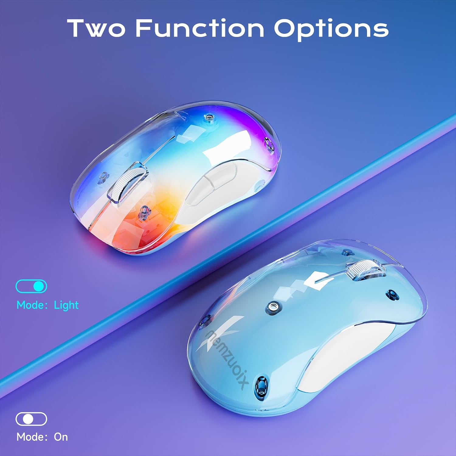 Detalle de memzuoix LED Wireless Mouse (Rechargeable 2.4G, USB receiver) – Blue