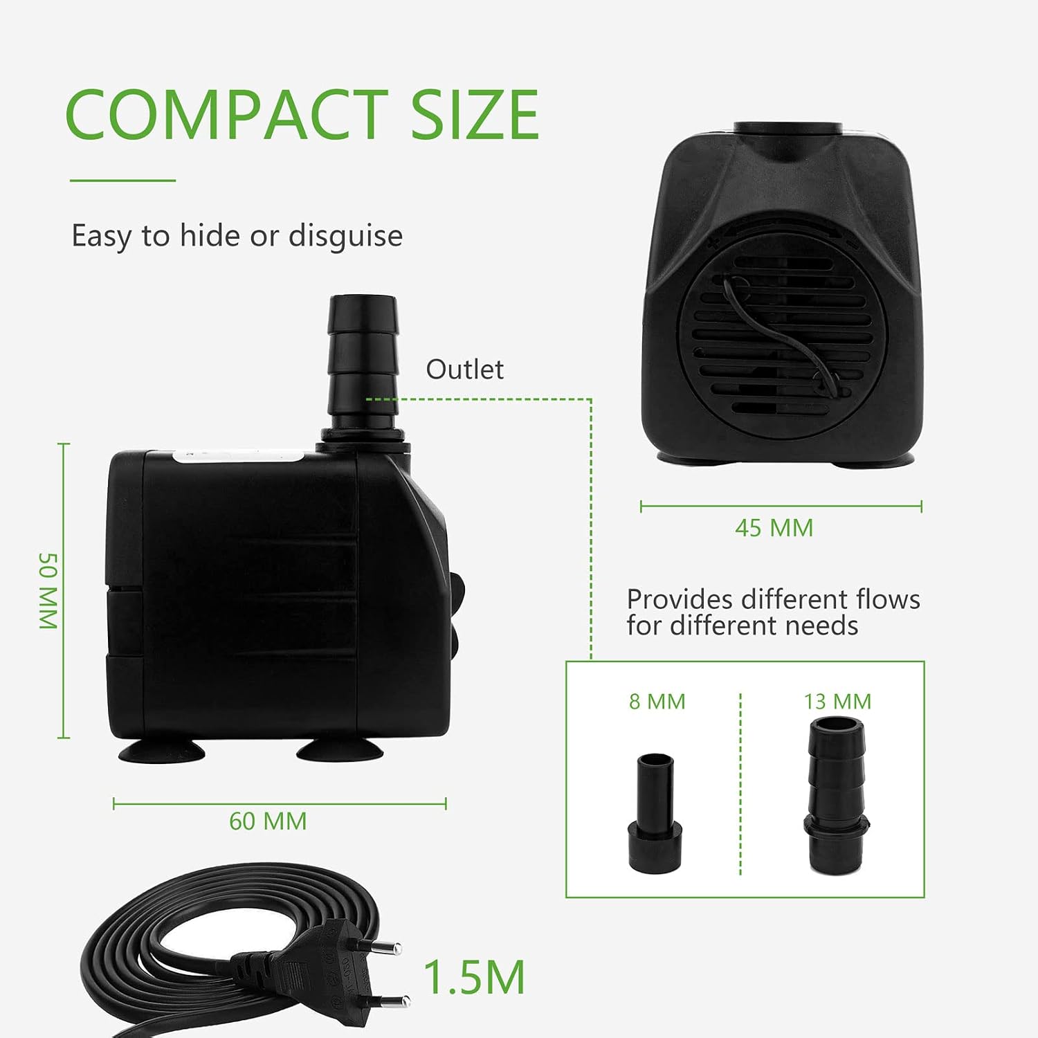 Detalle 2 de COKDEZ Mini Wasserpumpe 600 L/h đ§