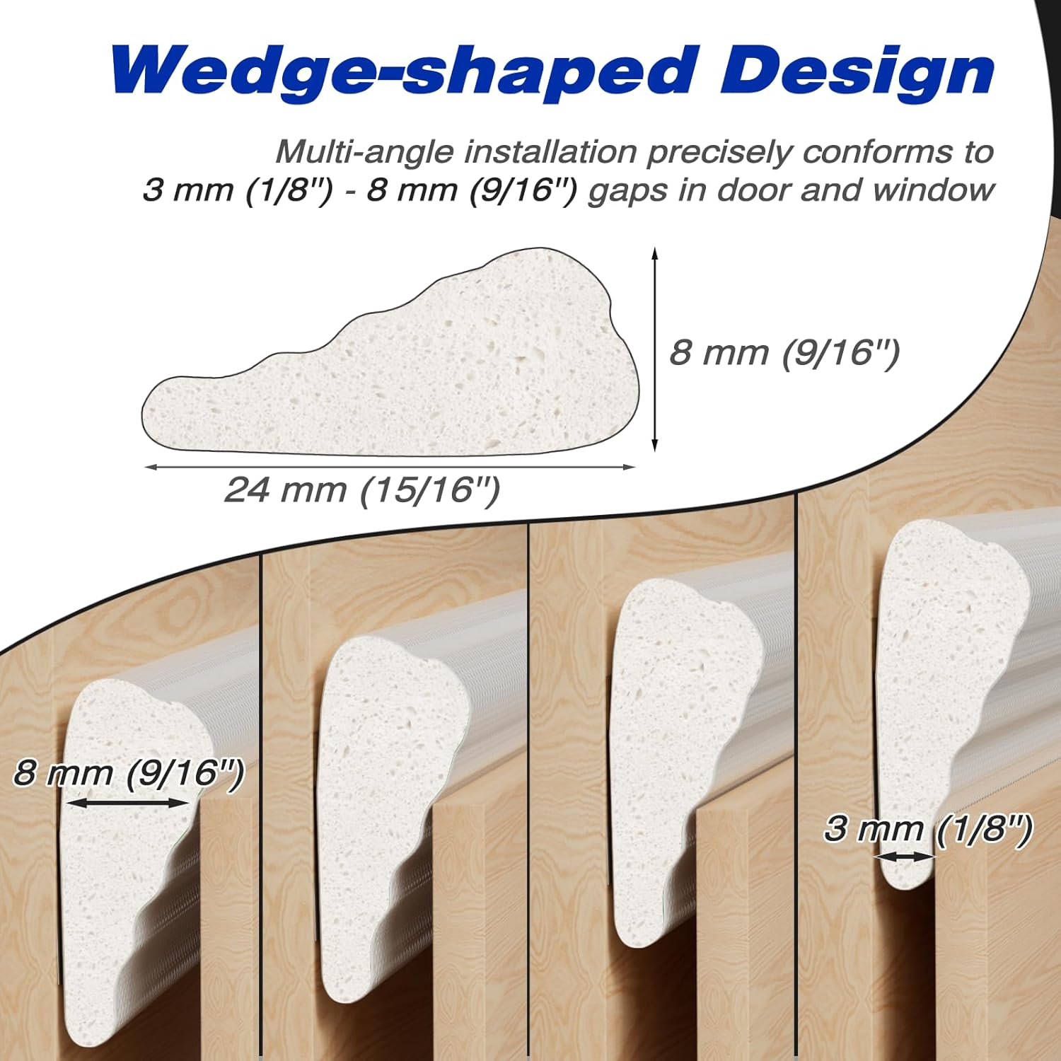 Thumbnail 2 de Conwang Draft Excluder for Doors and Windows – 5M x 3 Roll, White
