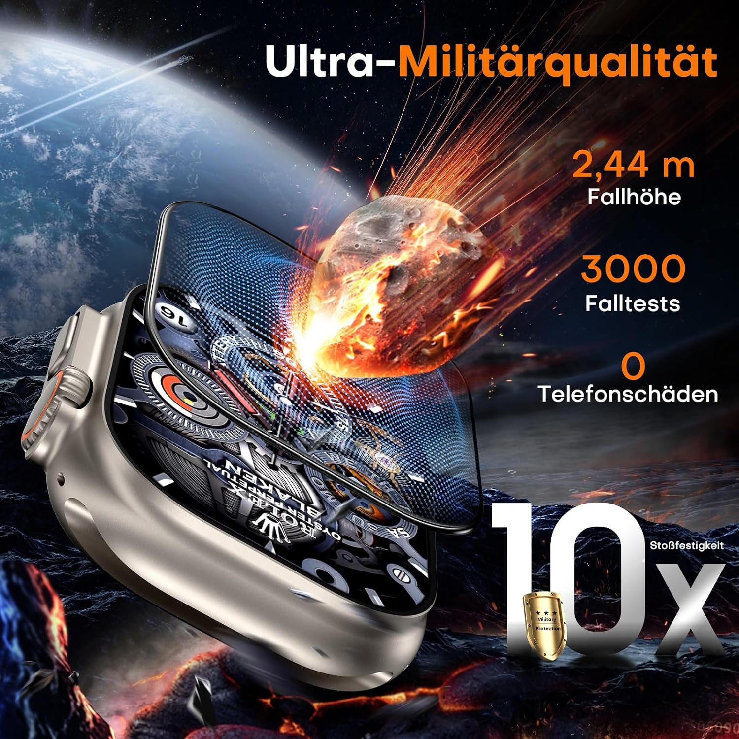 Thumbnail 2 de TAURI 3 in 1 Panzerglas 49mm für Apple Watch Ultra 3/2/1