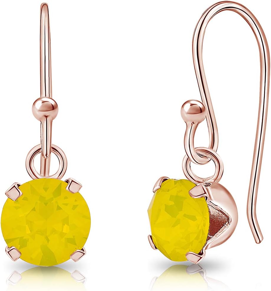 Thumbnail 6 de DTPSilver Damen Haken-Ohrringe aus 925 Sterling Silber rosévergoldet mit Swarovski Elements Kristallen – Ø 6 mm