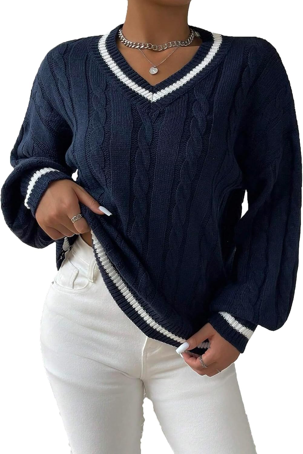 Thumbnail 5 de ZAFUL Cropped V-Neck Sweater