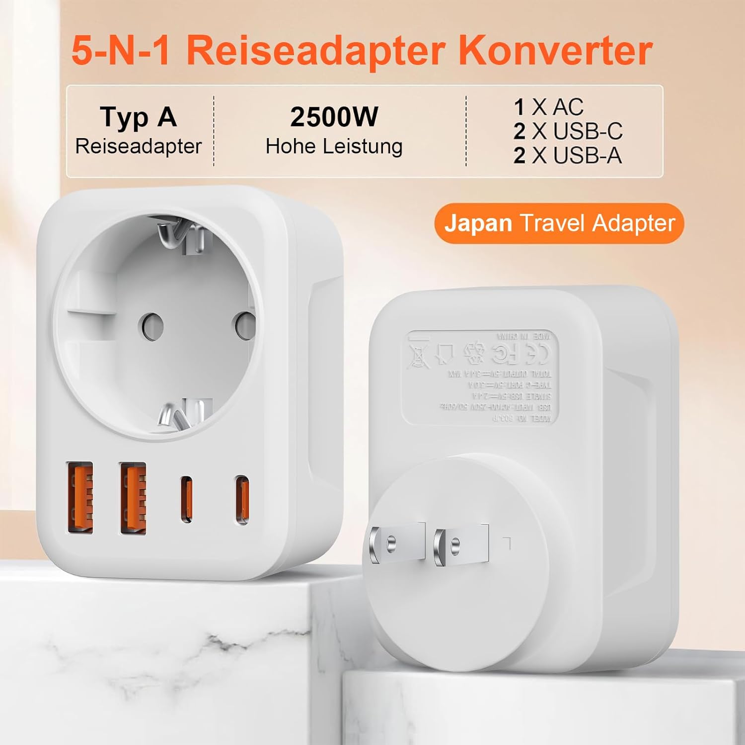 Thumbnail 1 de Denlane Adapter Japan 5-in-1 Reiseadapter 🔌