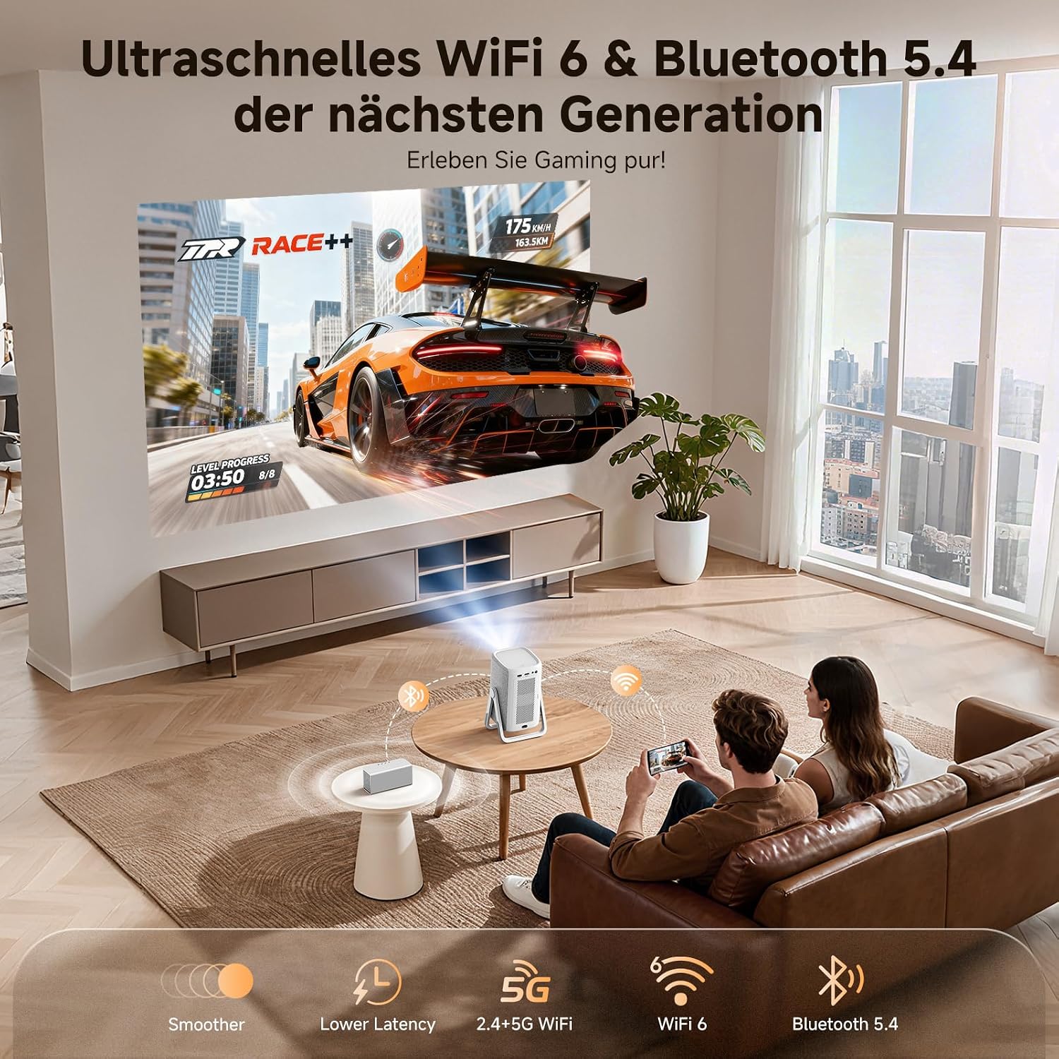 Thumbnail 6 de iSinbox 1200ANSI 4K Heimkino-Beamer mit Dolby Audio đź“˝
