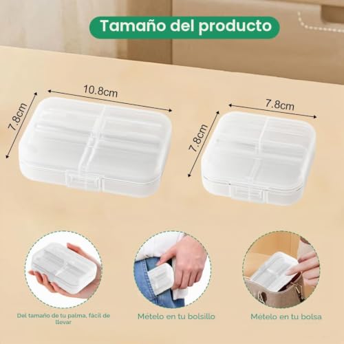 Thumbnail 5 de MUVONZI: 2 piezas pastillero portátil de viaje para medicamentos, versión grande y pequeña