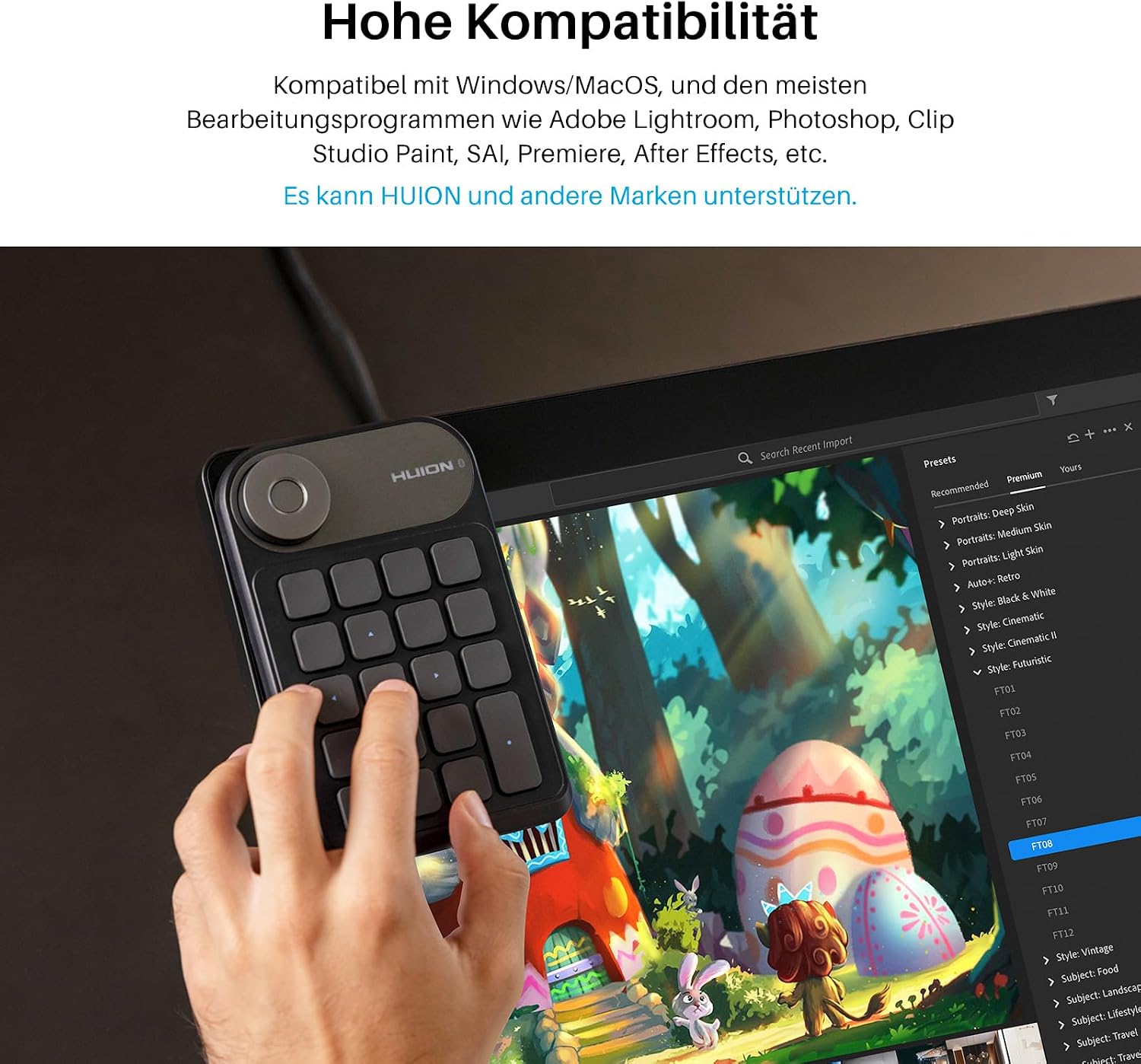 Thumbnail 6 de HUION Keydial Mini K20 KD100 2.0 Bluetooth Tastatur