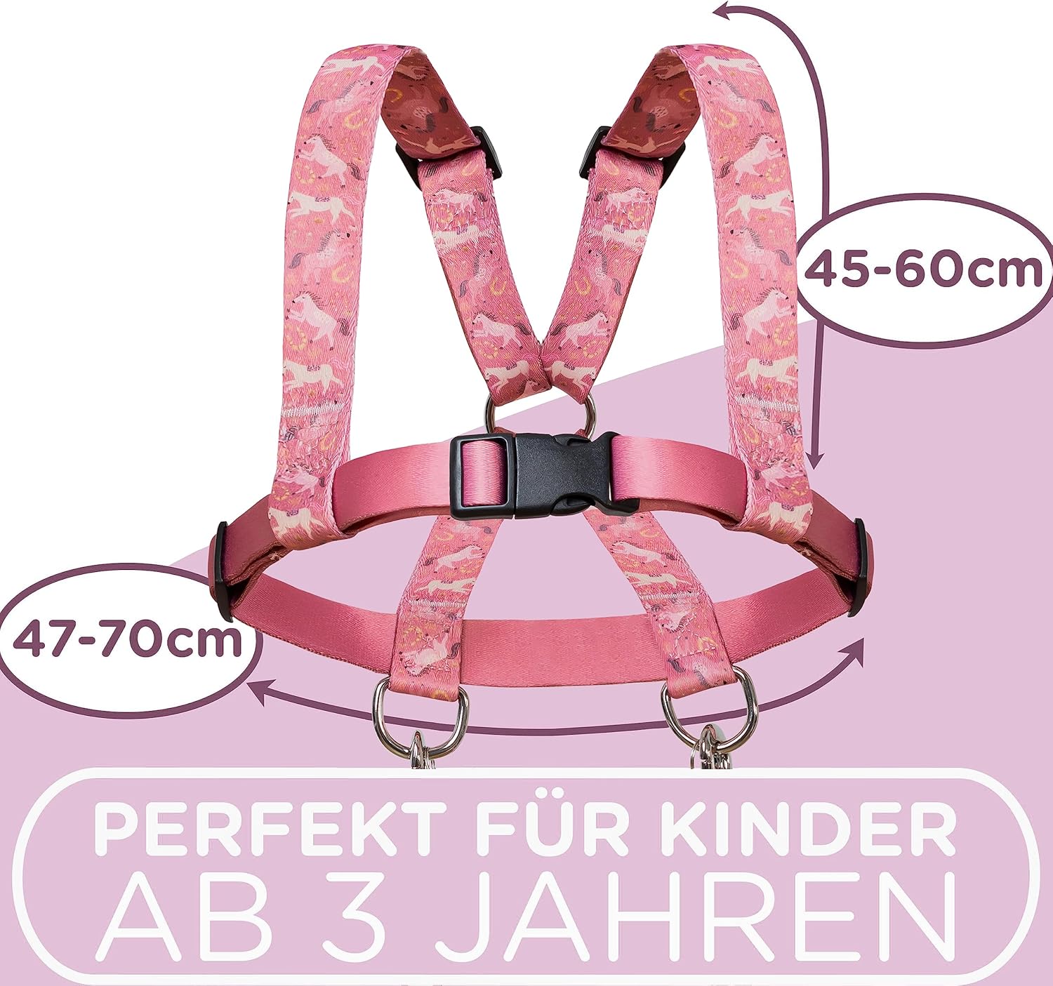 Thumbnail 1 de Jubi® Rosa Kinder-Pferdeleine – größenverstellbar, mit Aufbewahrungsbeutel