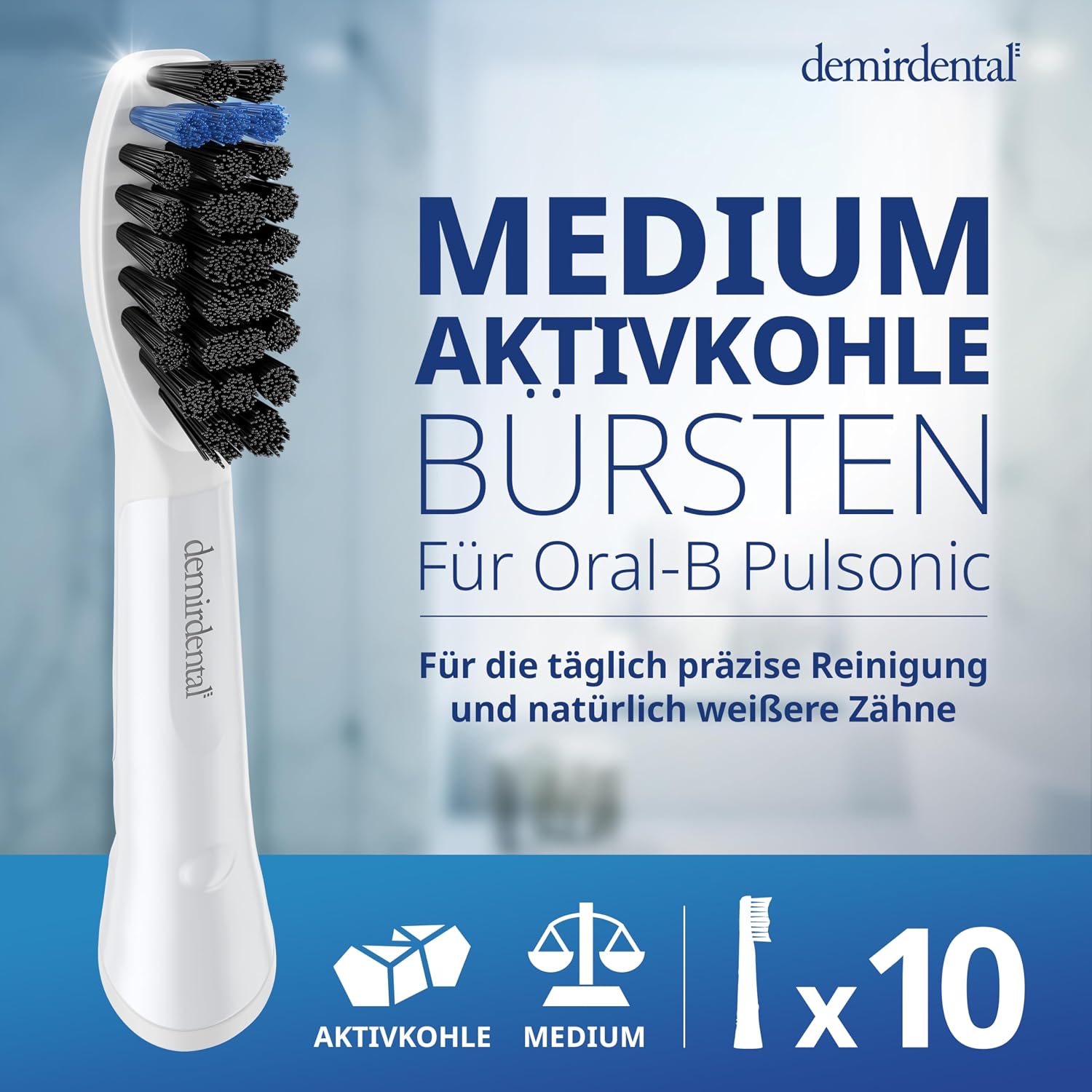 Detalle 2 de demirdental Aufsteckbürsten für Pulsonic 10er Pack 🪥
