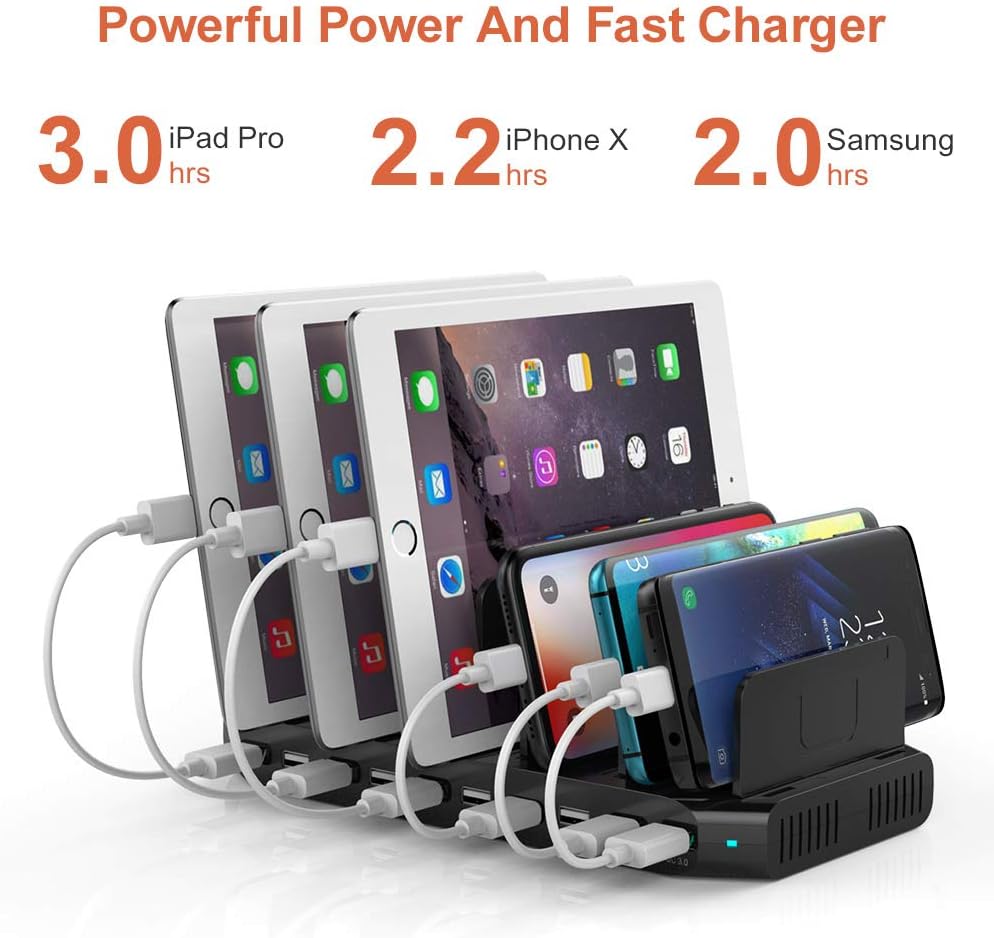 Thumbnail 3 de Alxum 60W Station de Charge USB à 10 ports – Station de recharge multifonction pour téléphones et tablettes