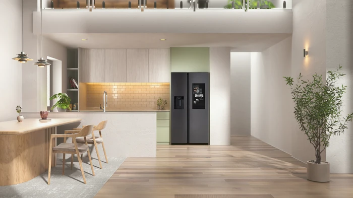 Detalle de Samsung RS90F66BEFEF Family Hub – Intelligenter Side-by-Side mit Kamera und Familienkalender