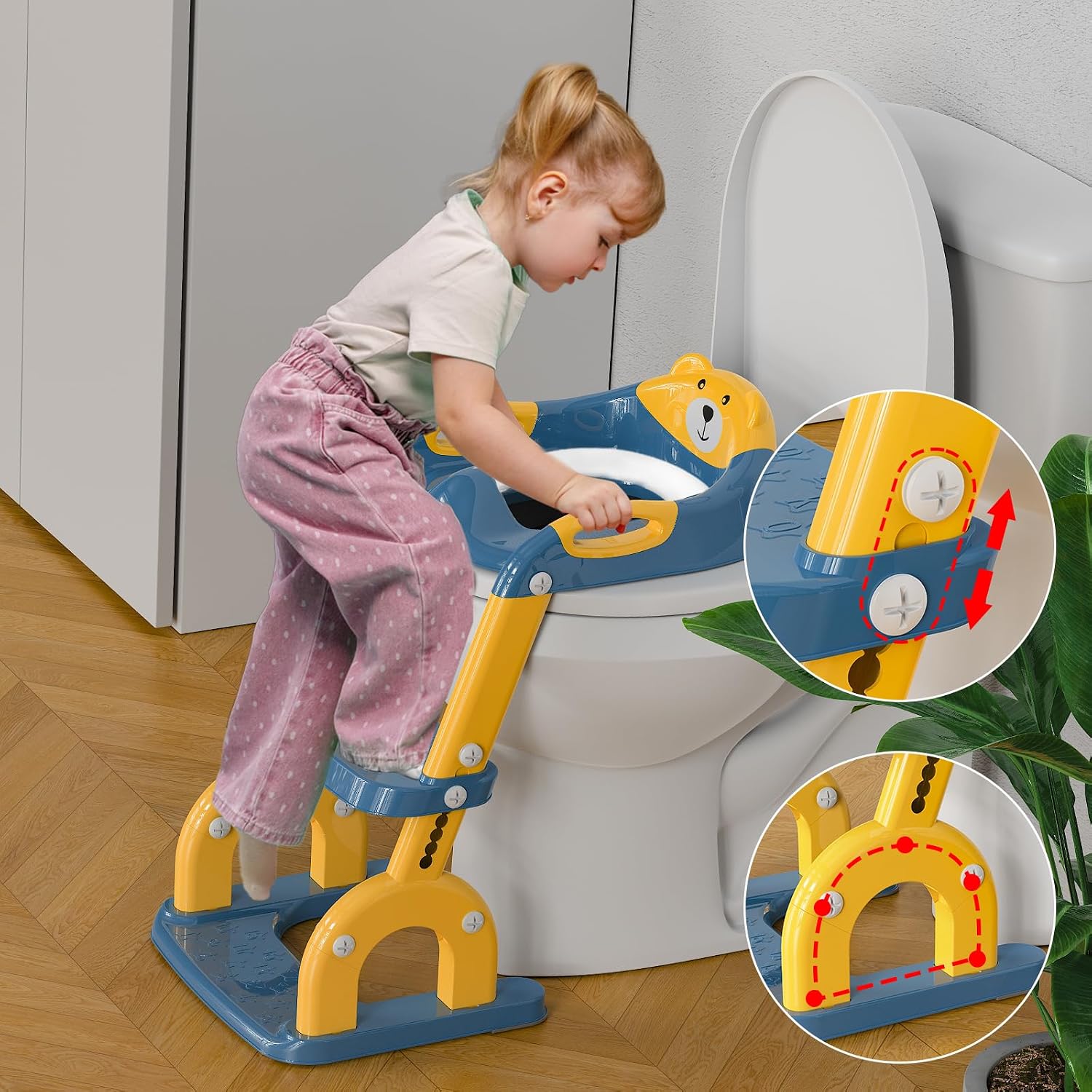 Thumbnail 6 de KYYOKE Toilettensitz für Kinder mit Treppe (2-in-1) – höhenverstellbarer WC-Aufsatz fürs Töpfchentraining