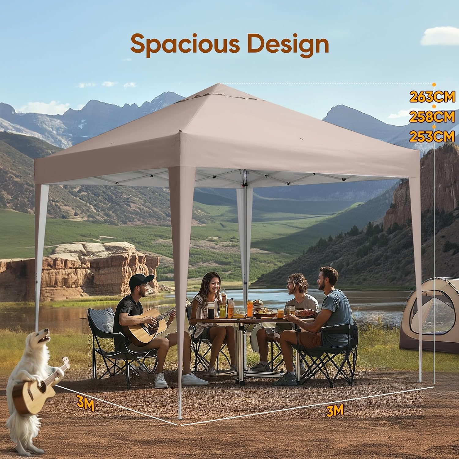 Detalle 2 de Quictent Pop Up Canopy 3x3m: Portable Waterproof Gazebo for Outdoor Events
