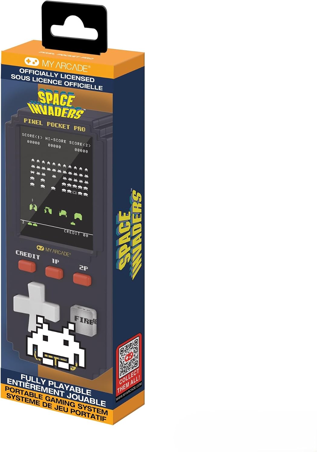 Detalle 2 de My Arcade ミズ・パックマン ピクセル 携帯用キーホルダー型ゲーム、縦型2インチカラー画面・2モード
