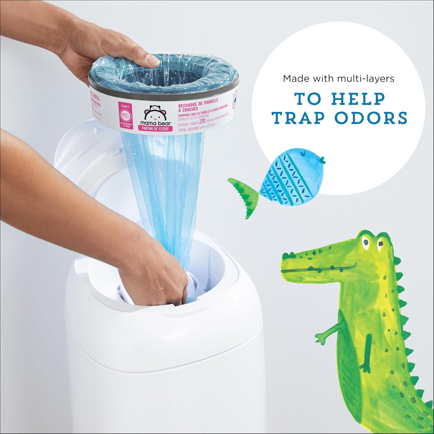 Thumbnail 2 de Amazon Mama Bear Blossoms Diaper Pail Refills 2160 count