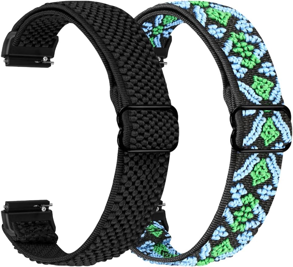 Thumbnail 1 de Huamanlou 2er-Pack elastisches Nylon-Uhrenarmband für Huawei Band 7 / 7 NFC (verstellbar, Schnellverschluss)